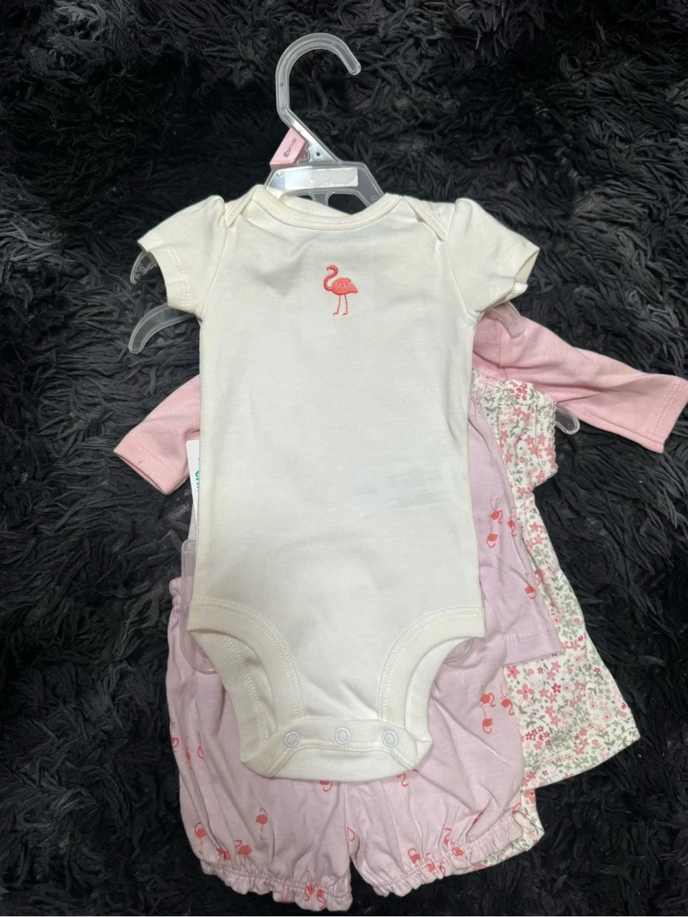 Carter’s Cream & Pink Flamingo Baby One-Piece Set - 2-Pack